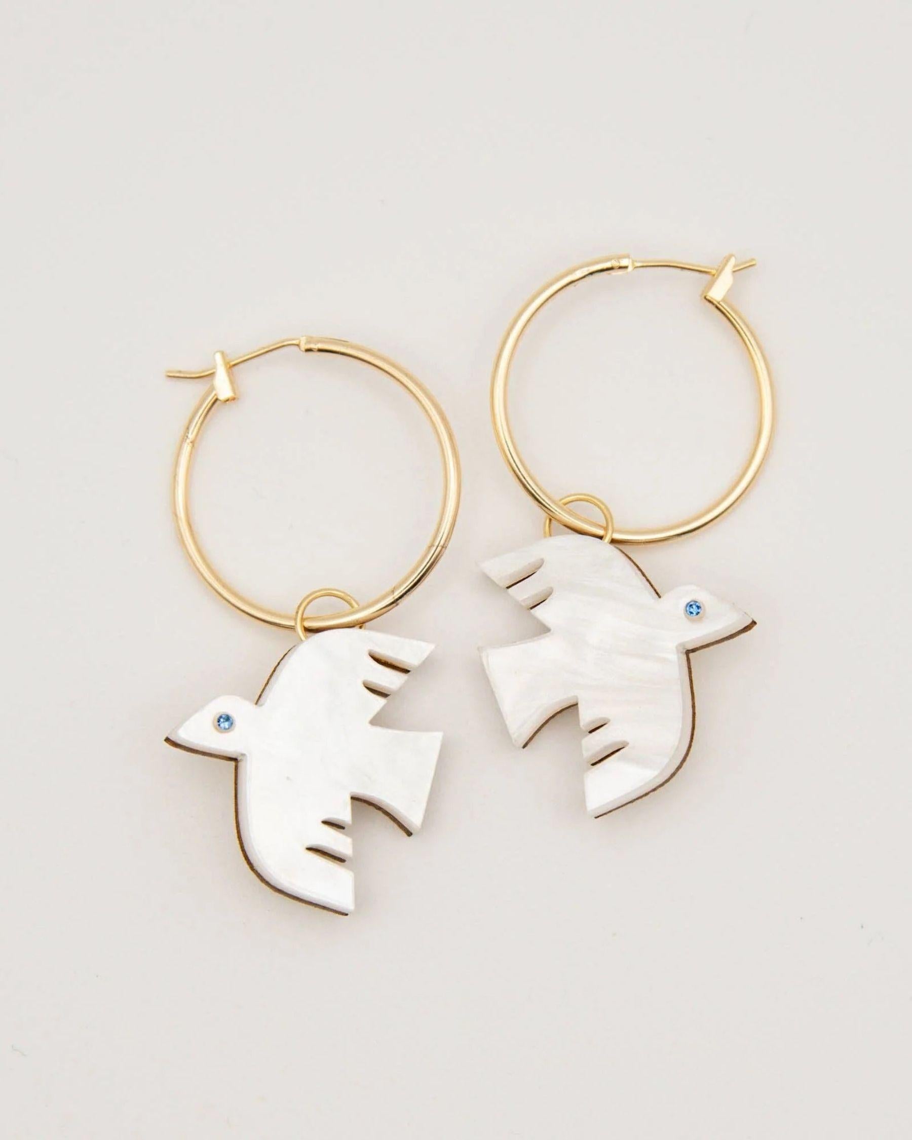 Flight Bird Hoops - Marble White