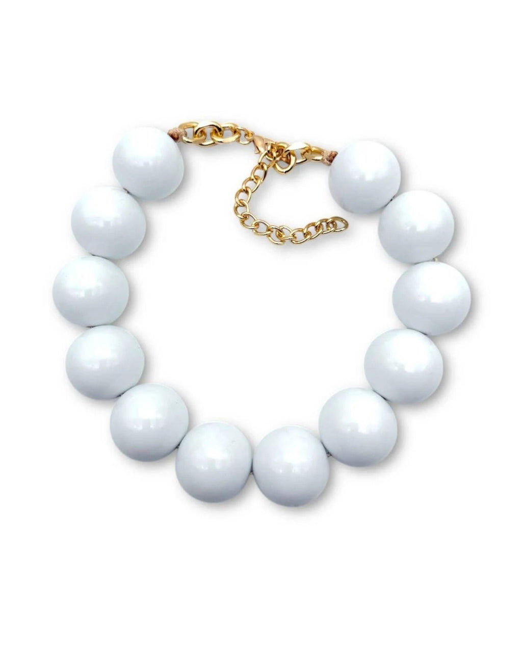 Statement Bead Necklace - Milk