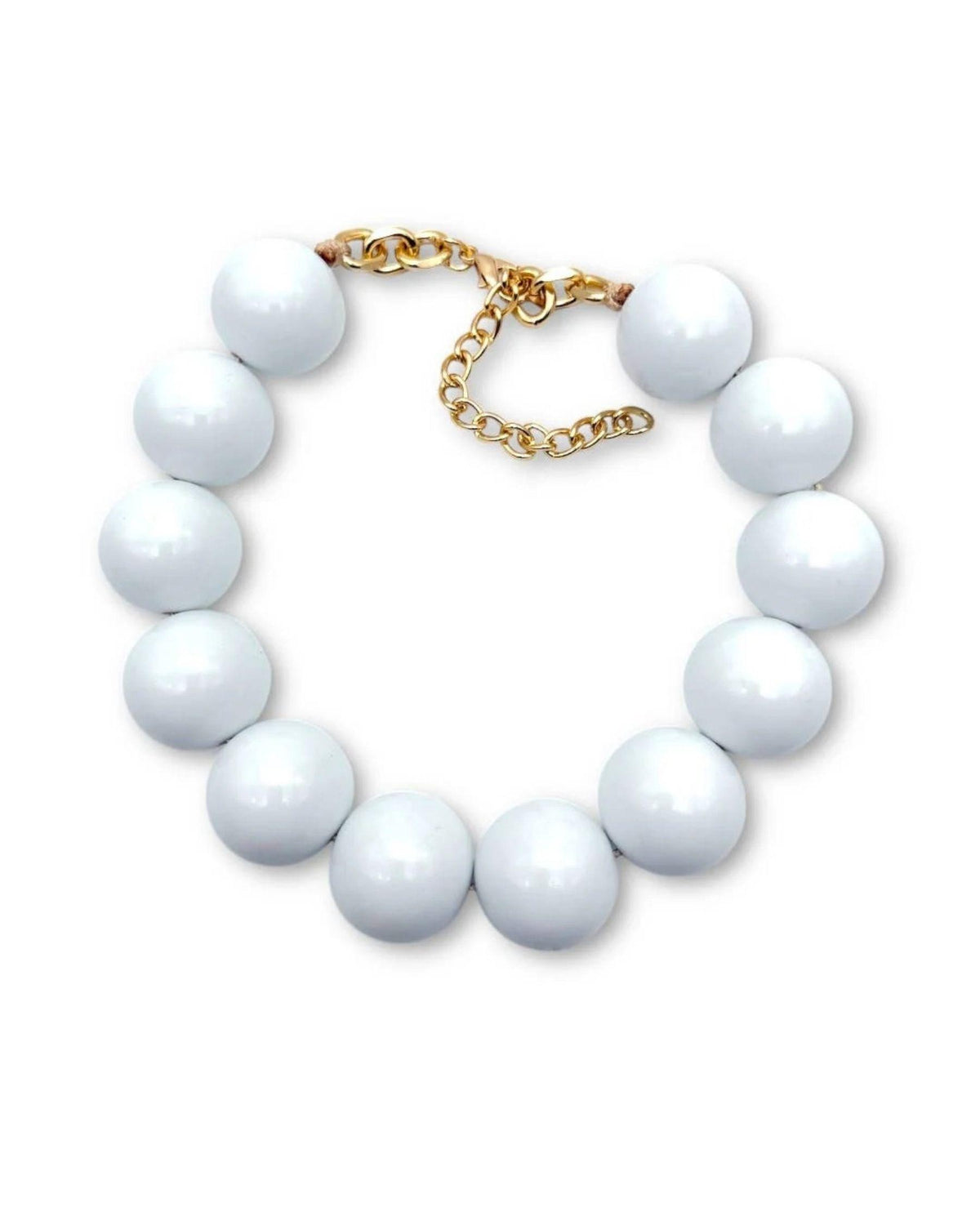 Statement Bead Necklace - Milk