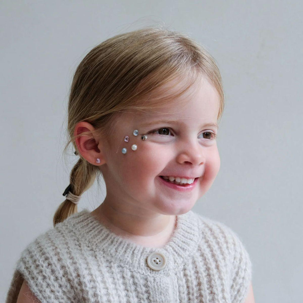 Stick On Earrings - Pink Gem & Pearl