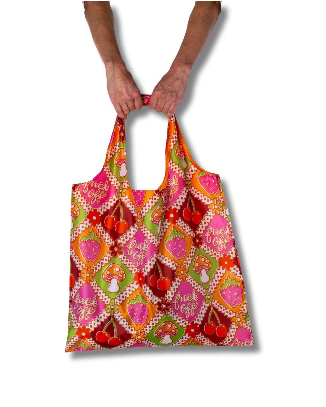 Art Sack Recycled Shopping Bag - F*ck Off Retro