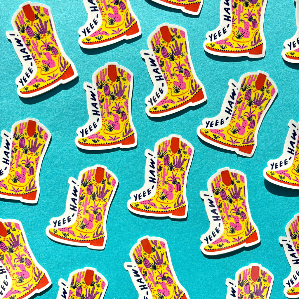Vinyl Sticker - Yee-Haw Cowboy Boot