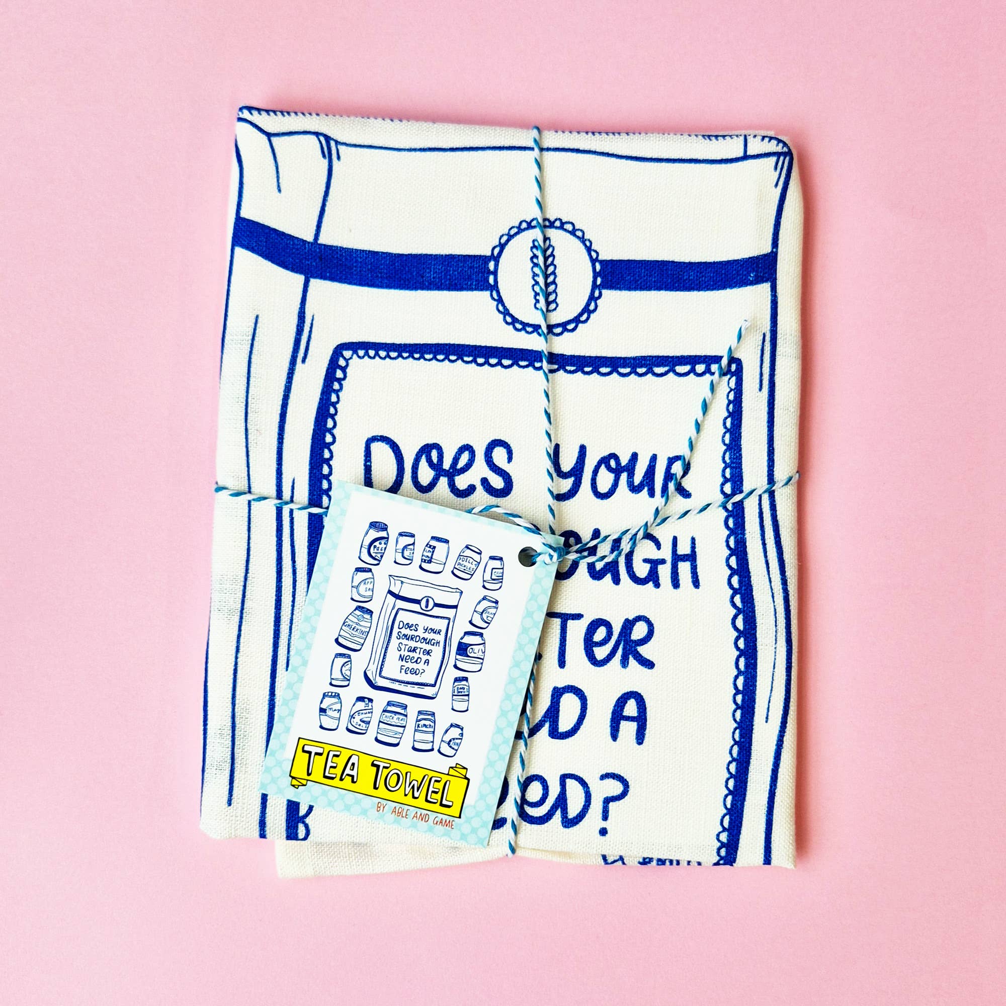 100% Linen Tea Towel - Does Your Sourdough Starter Need A Feed?