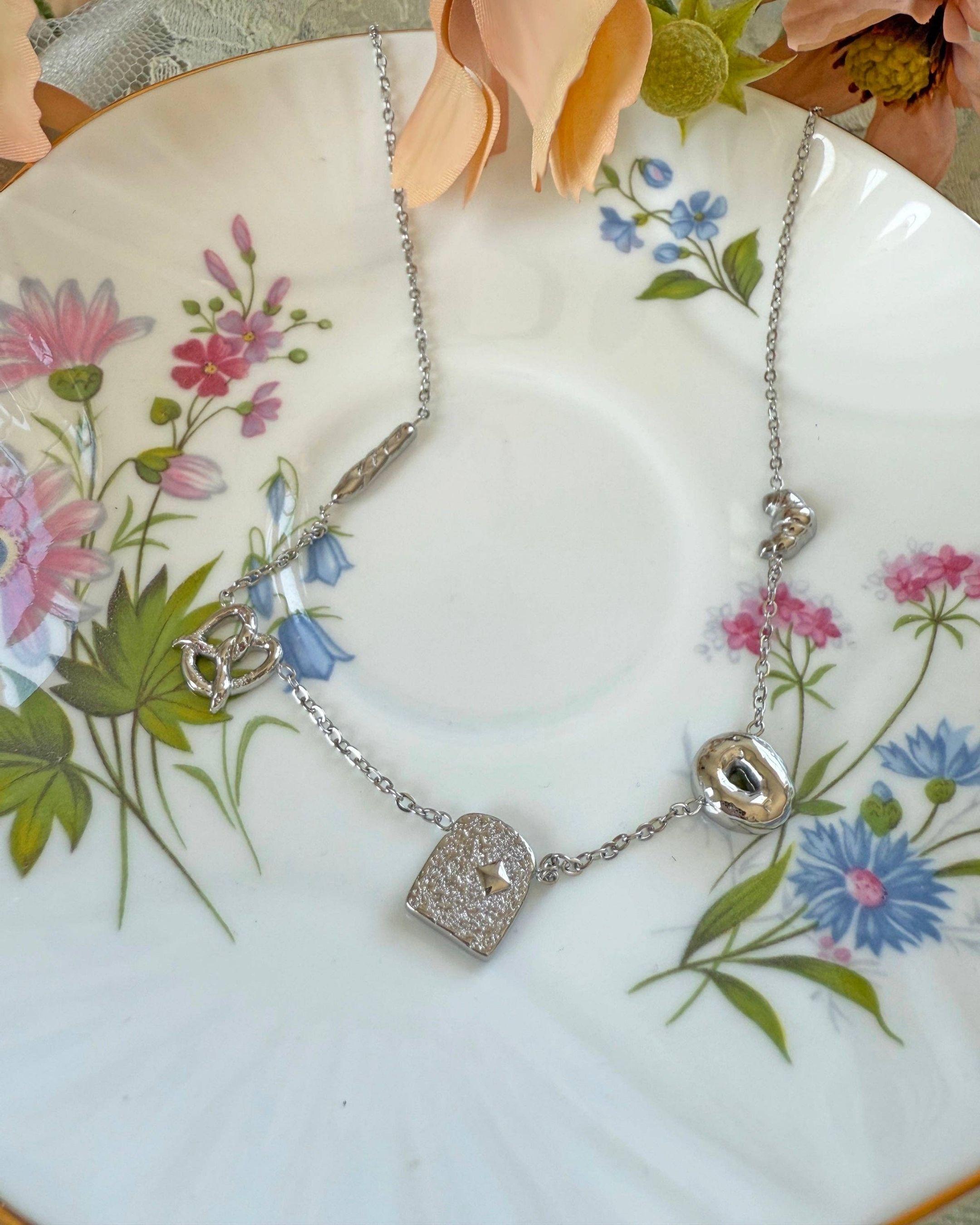 Charm Necklace - Silver Bakery Goods