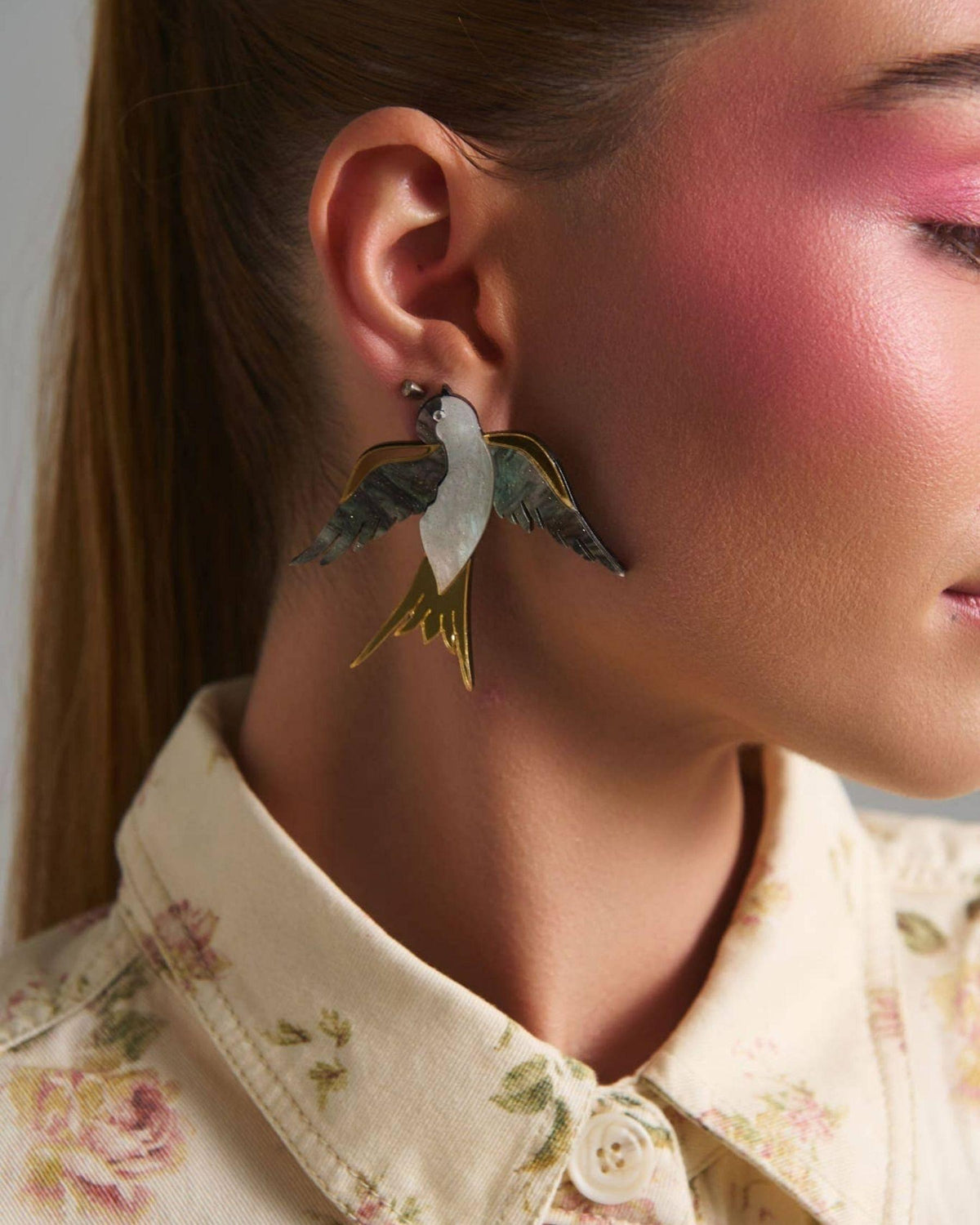 Acrylic Statement Stud Earrings - Swallow & Rose