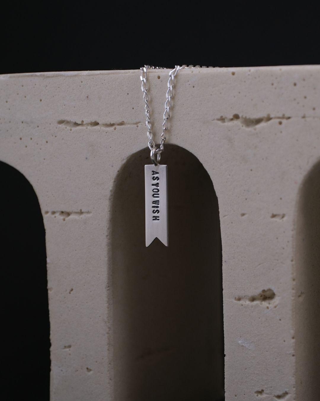 Silver Custom Pennant Necklace - Swallow Tail [Made To Order]