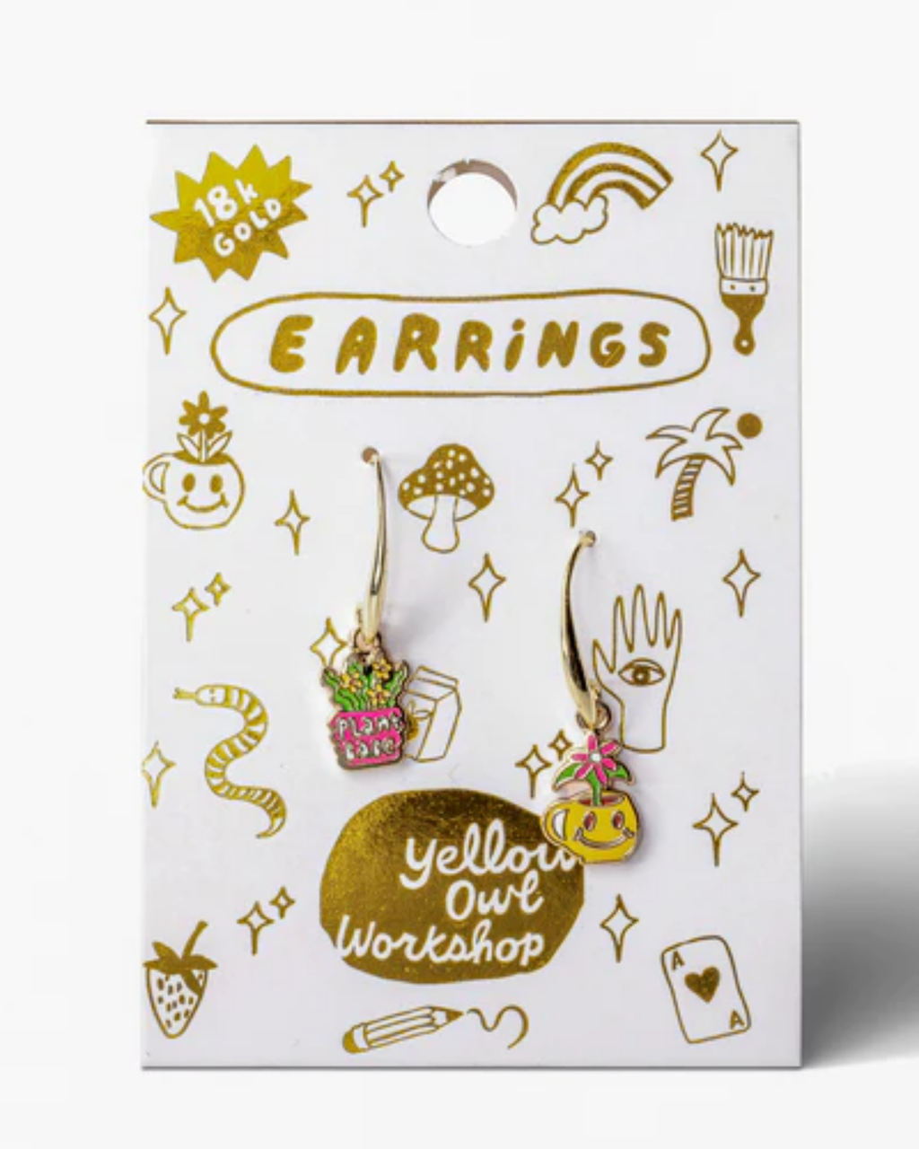 Asymmetrical Cloisonné Earrings - Plant Babe