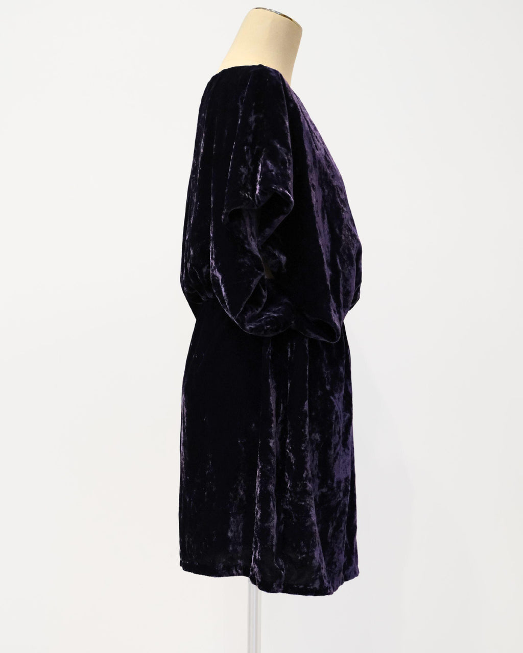PRE-LOVED / Deryn Schmidt - Velvet Grape Batwing Mini Dress - Sz 12