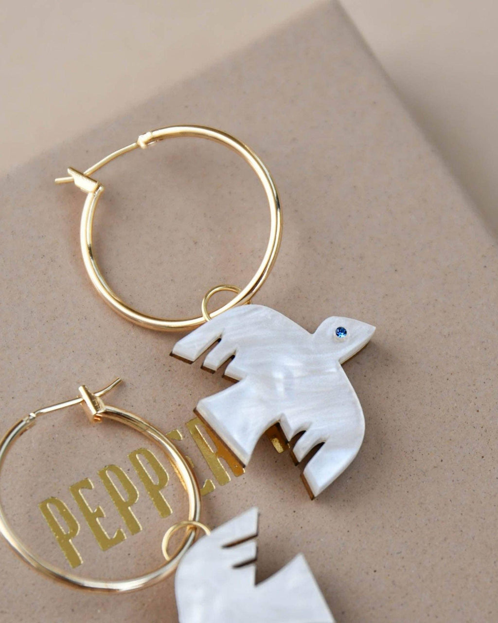 Flight Bird Hoops - Marble White