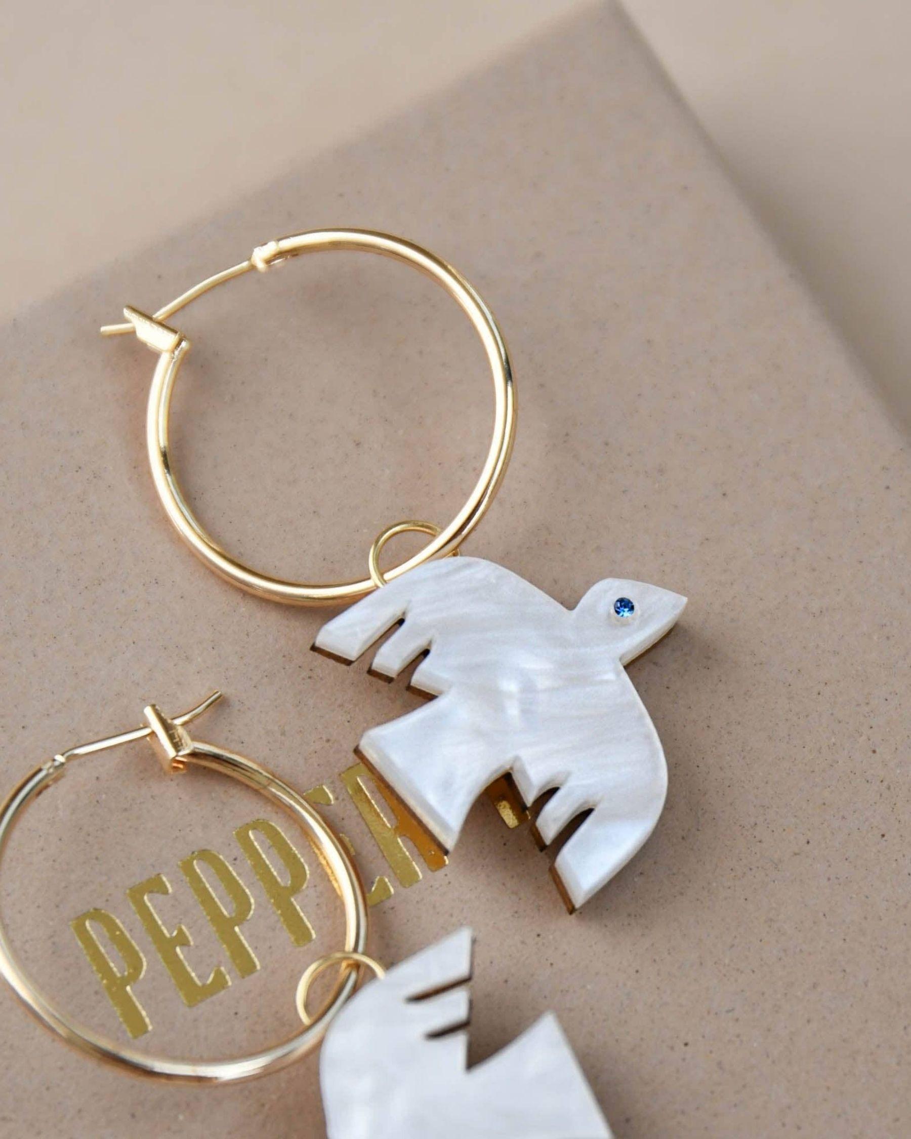 Flight Bird Hoops - Marble White