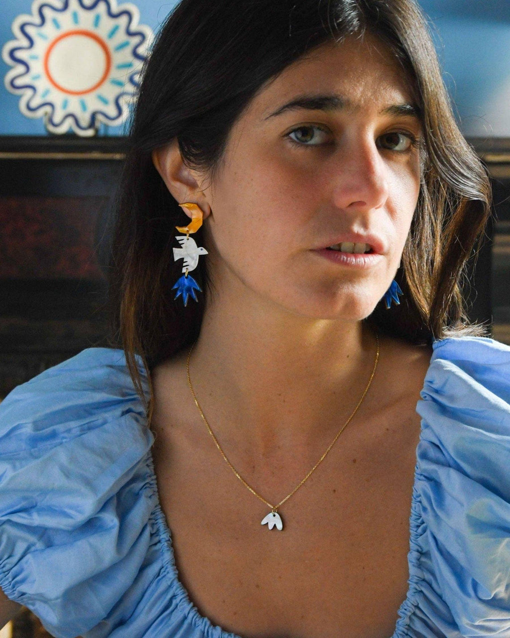Night Bird Statement Drop Earrings