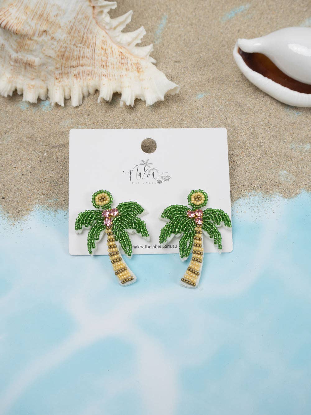 Beaded Earrings - Palm Trees