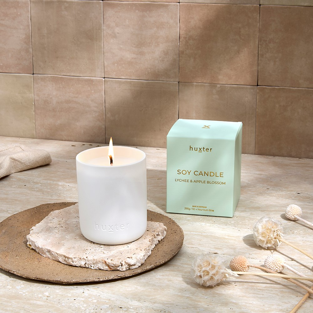 Scented Soy Candle 290gm - Lychee & Apple Blossom
