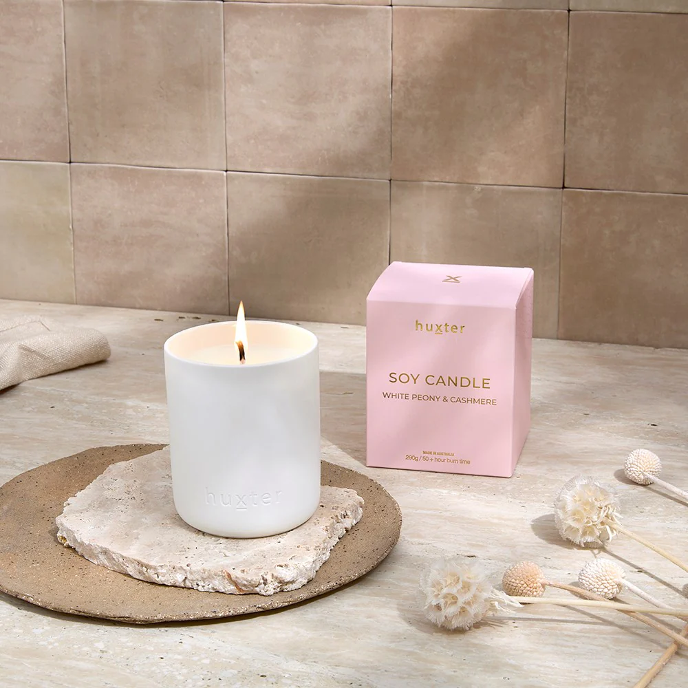 Scented Soy Candle 290gm - White Peony & Cashmere