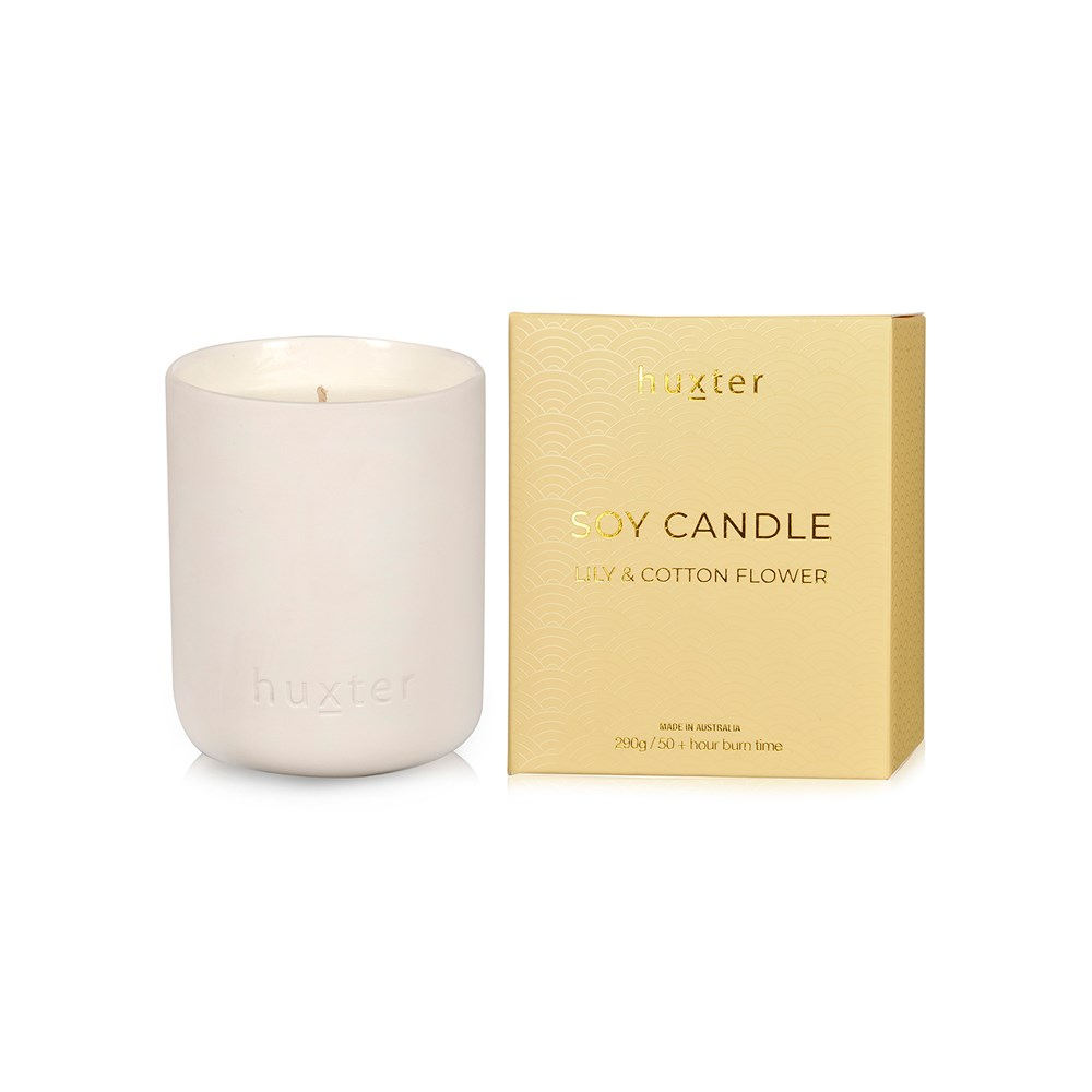 Scented Soy Candle 290gm - Lily & Cotton Flower