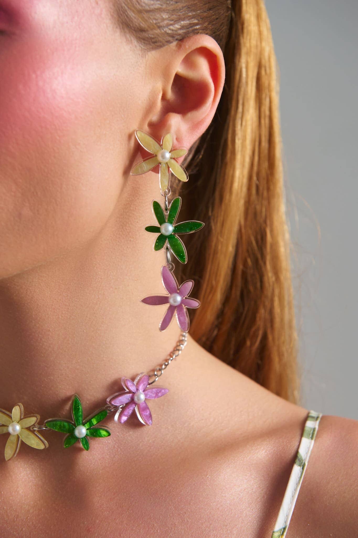 Acrylic Statement Stud Earrings - Ophelia Flowers