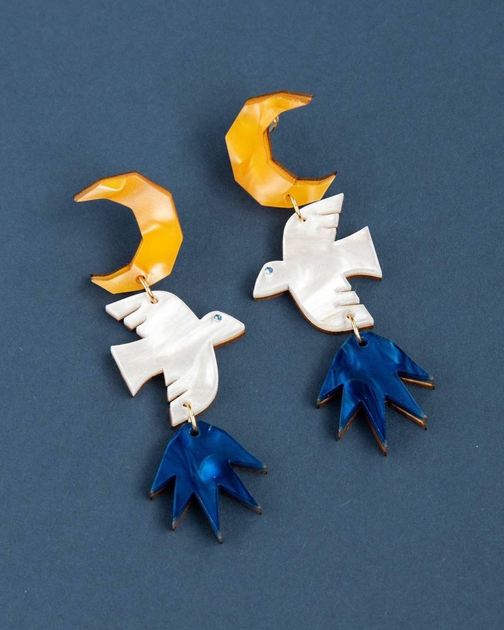 Night Bird Statement Drop Earrings