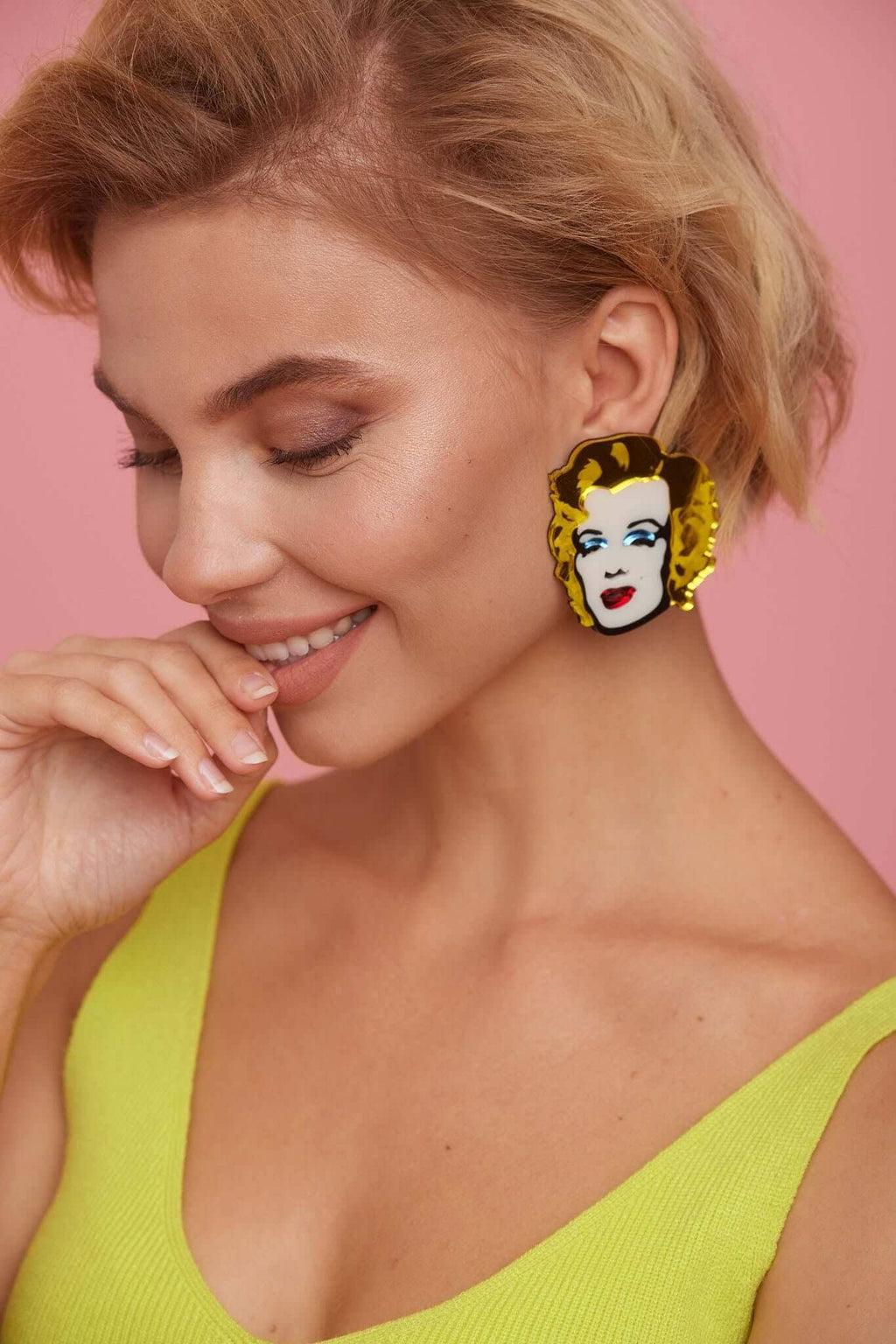 Acrylic Statement Stud Earrings - Marylin