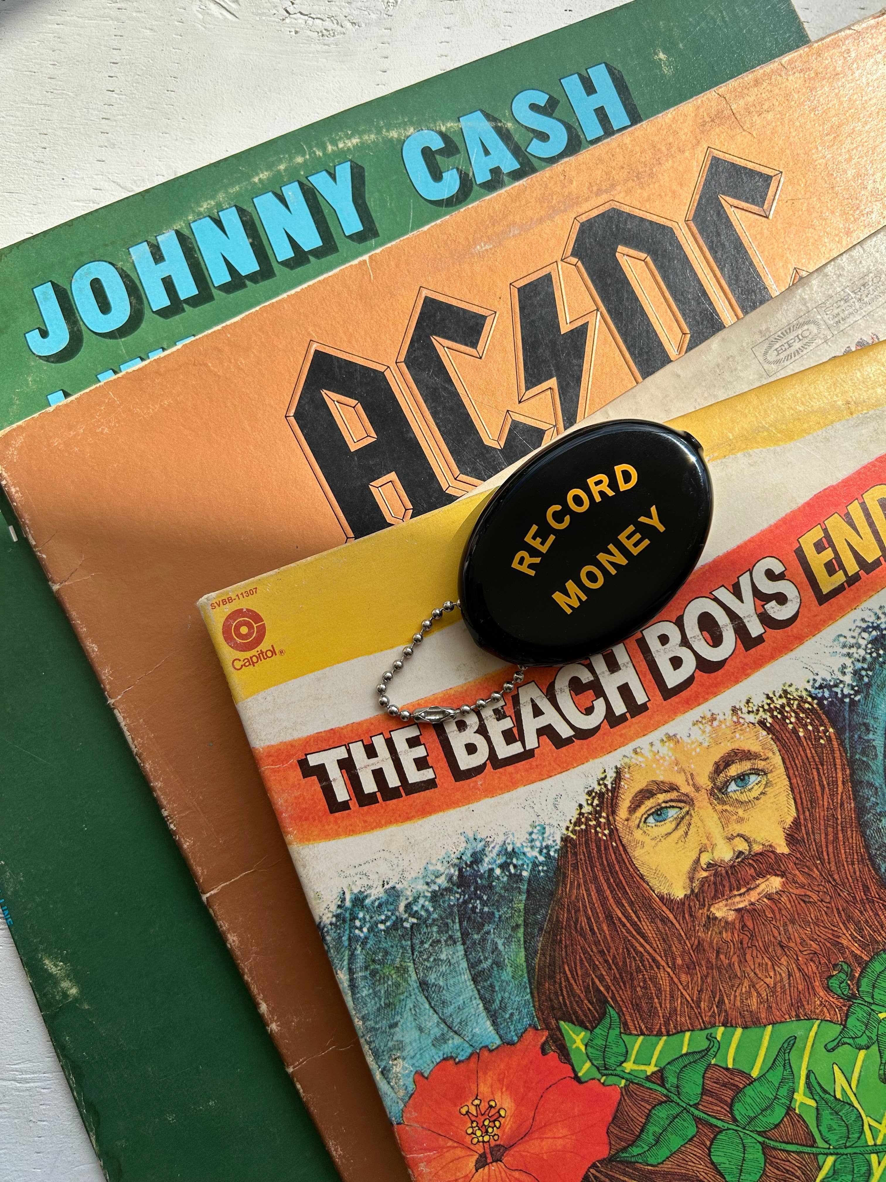 Coin Keyring Pouch - Record Money (Black)