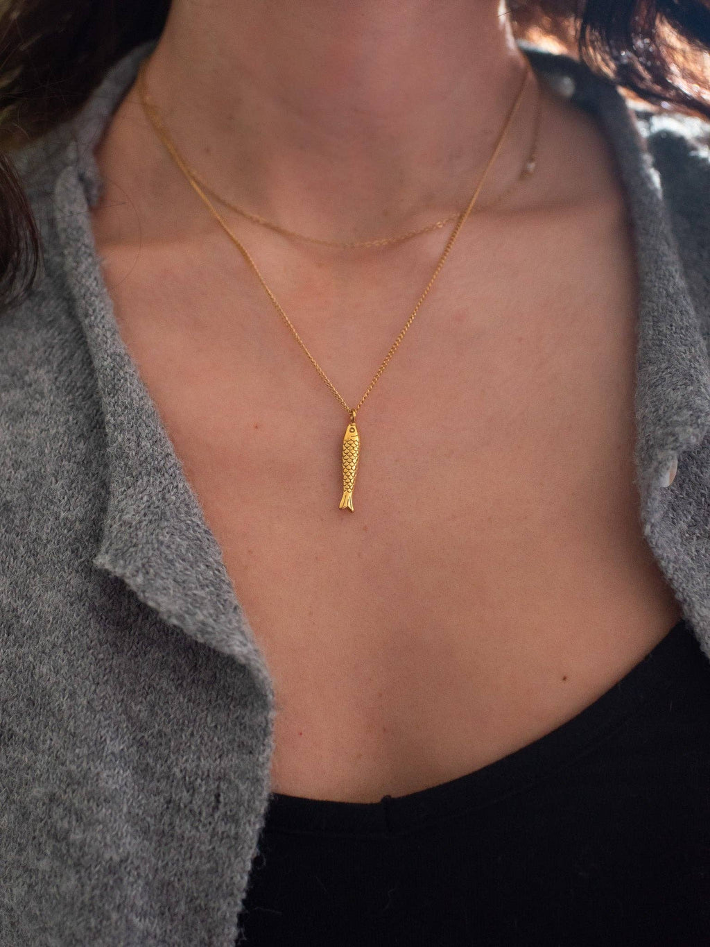 Fish Necklace - Gold