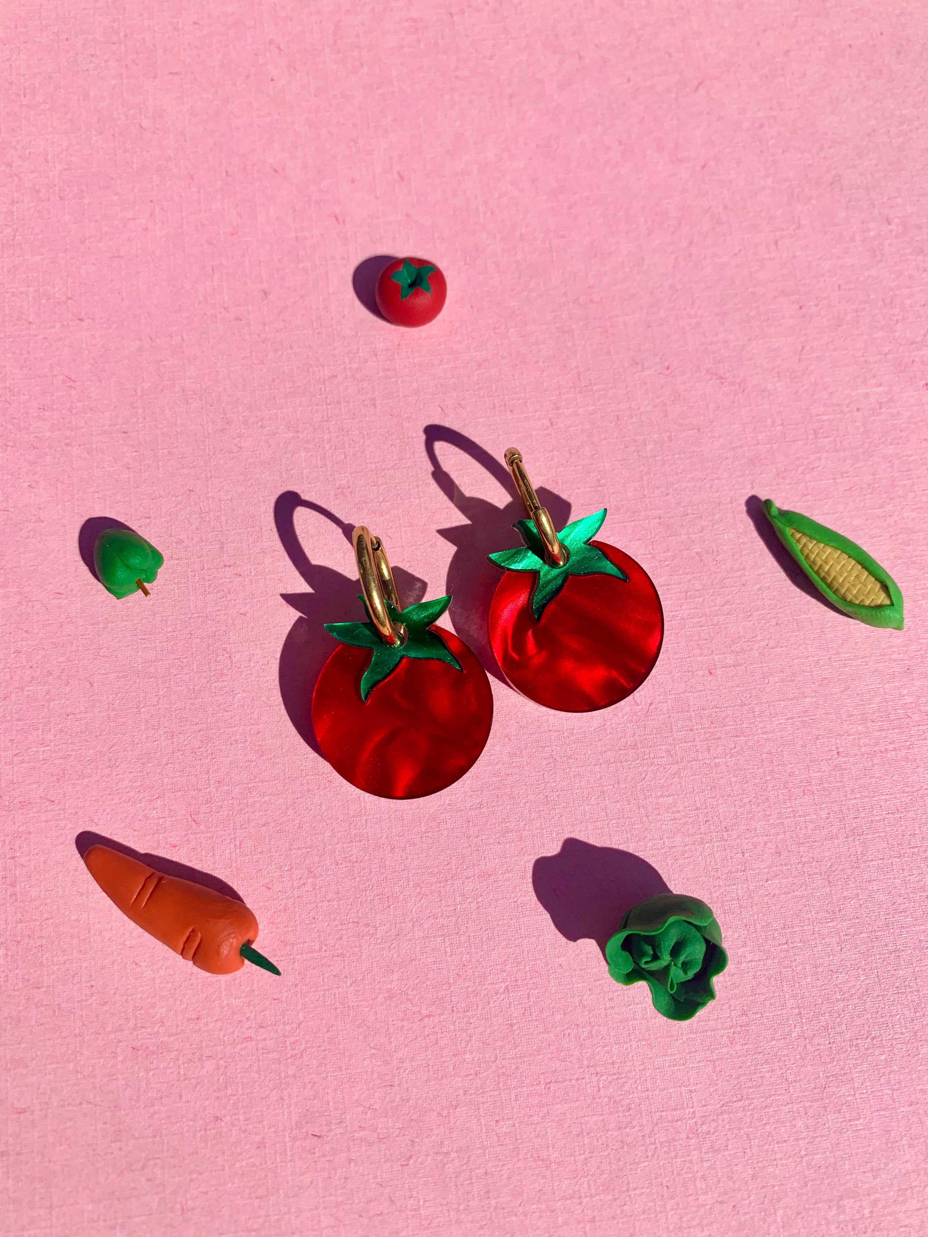 Acrylic Huggie Earrings - Tiny Tomato’s 