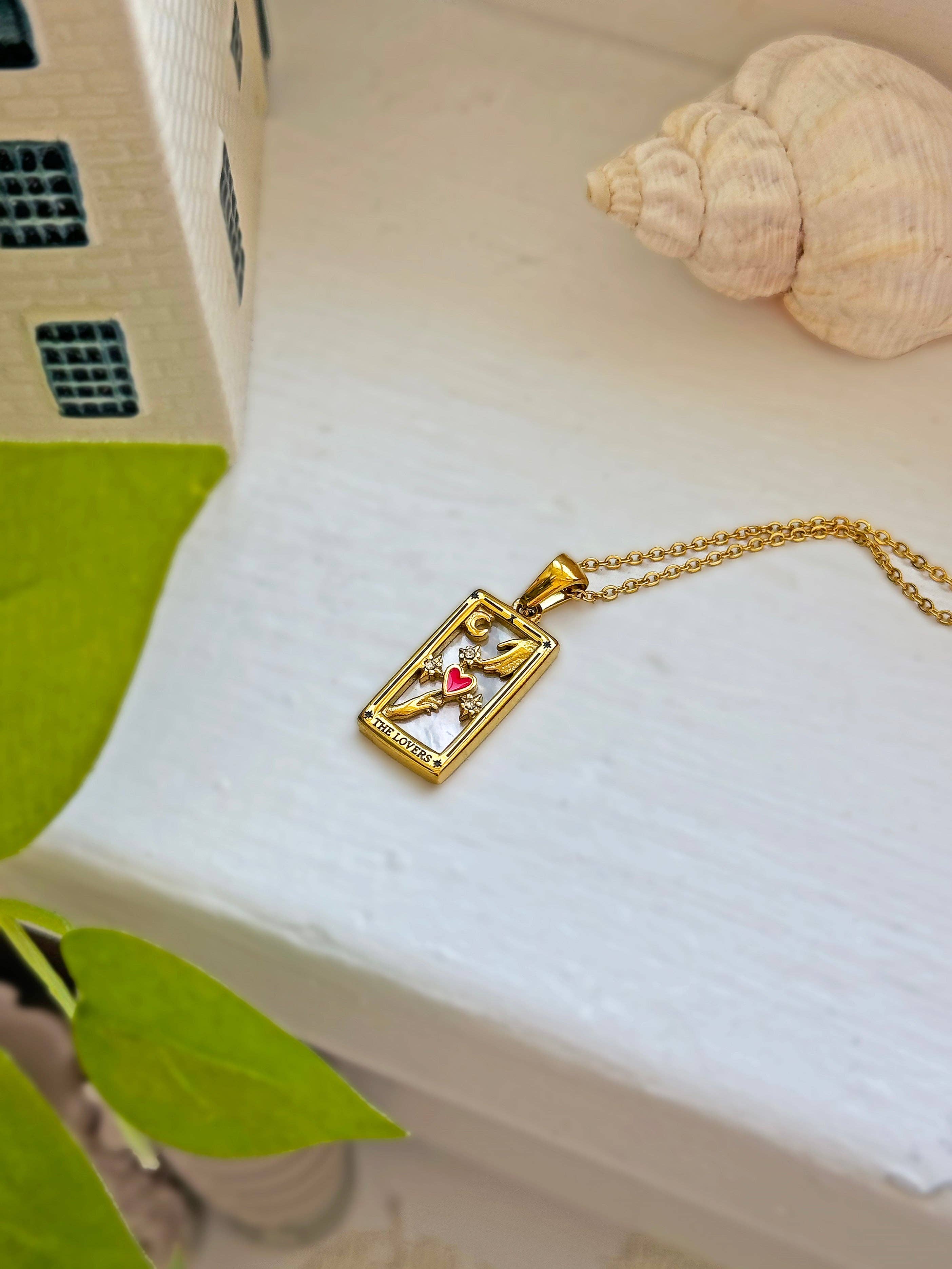 Tarot Card Necklace - The Lovers