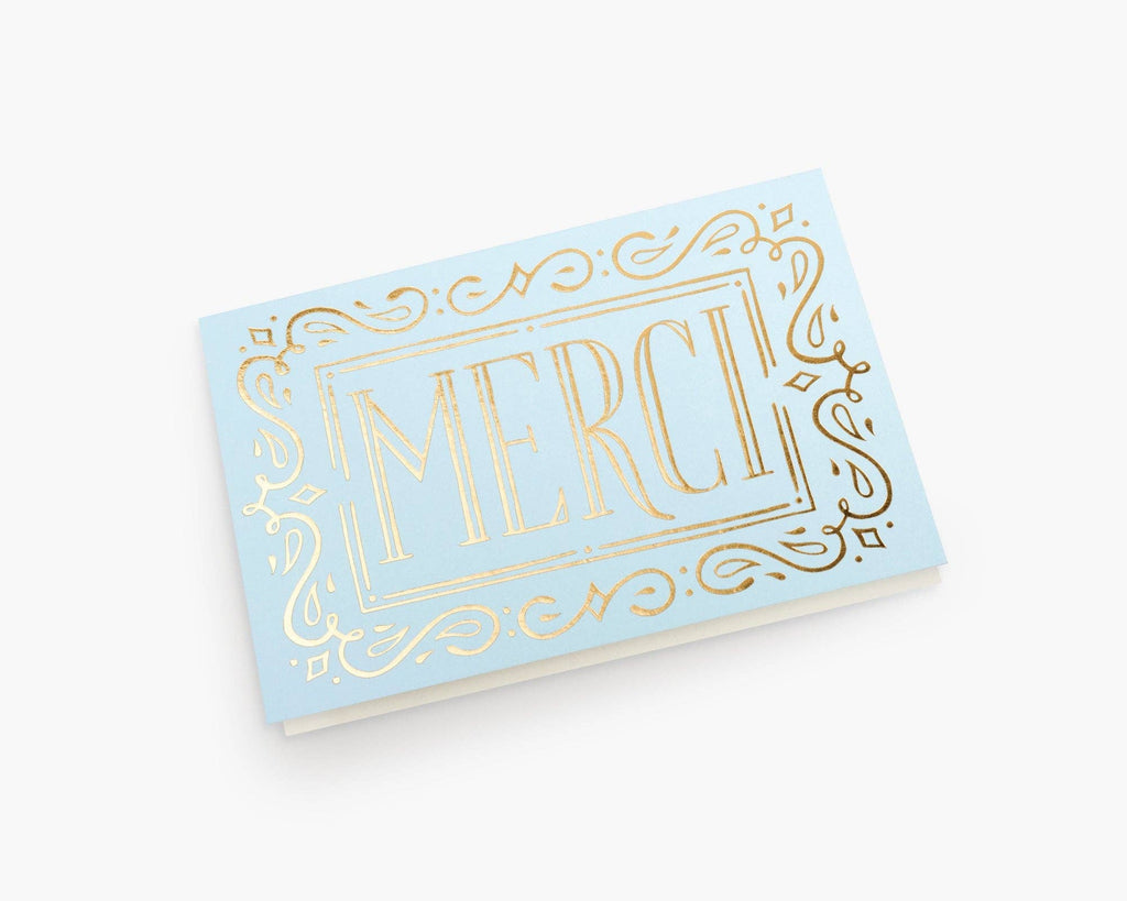 Thank You Card - Merci Gold-foil