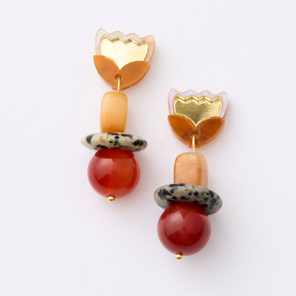 Clio Tulip Earrings - Gold