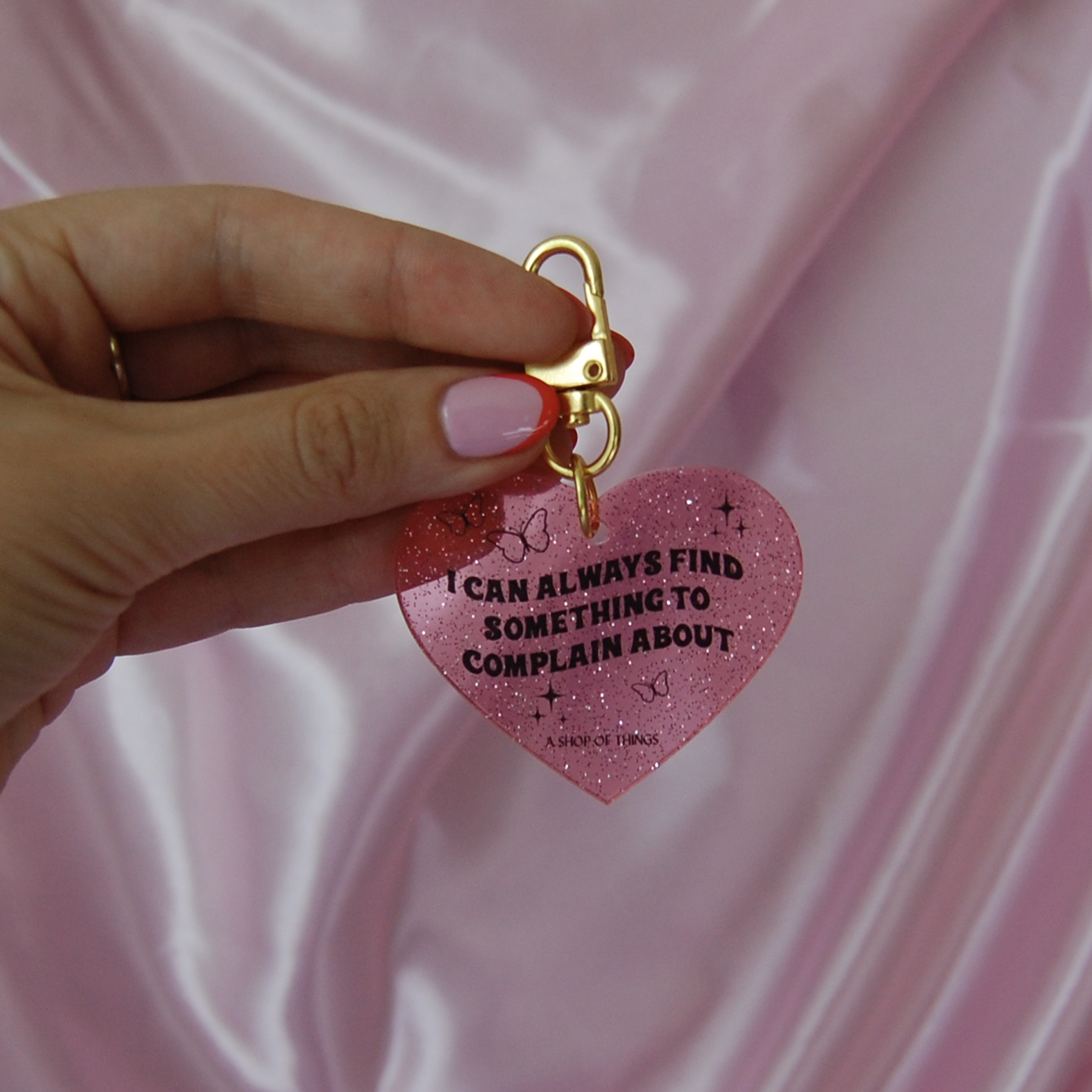Keyring / Bag Charm - Complain glitter