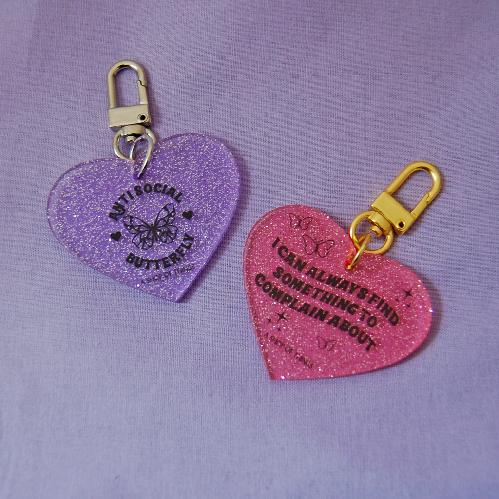 Keyring / Bag Charm - Complain glitter