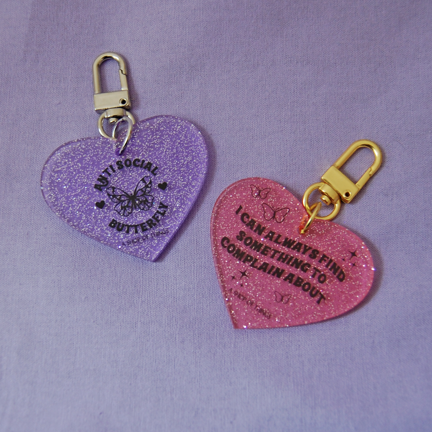 Keyring / Bag Charm - Complain glitter