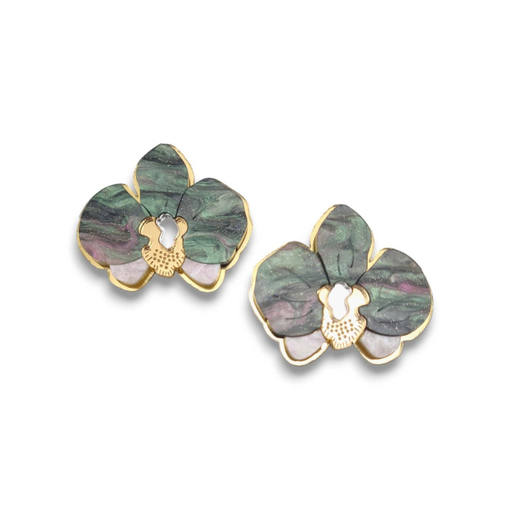 Acrylic Statement Stud Earrings - Orchid
