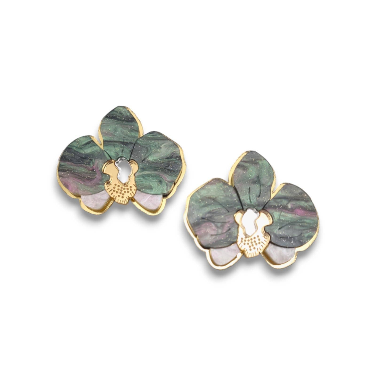 Acrylic Statement Stud Earrings - Orchid