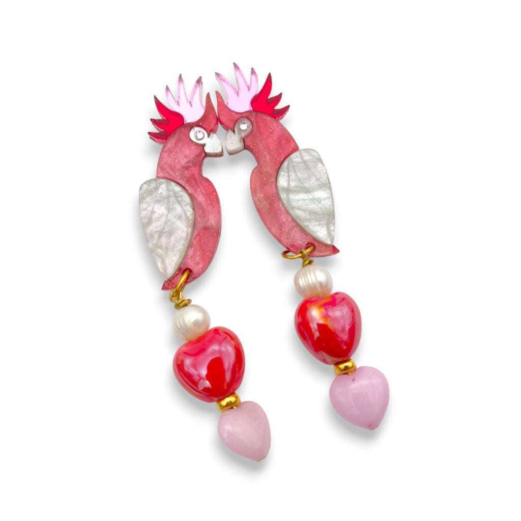 Acrylic Statement Stud Earrings - Cockatoo