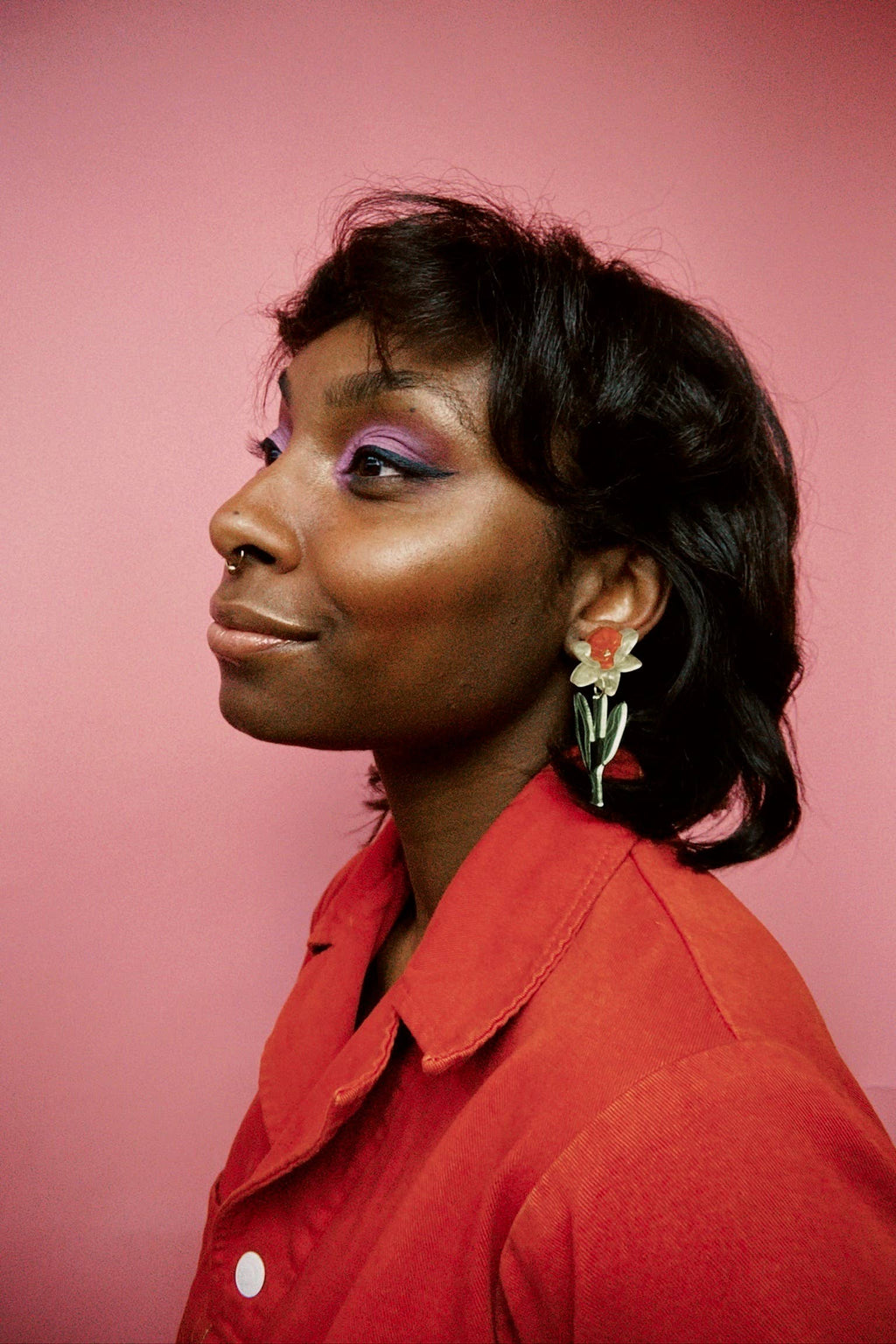 Acrylic Stud Drop Earrings - Daffodils