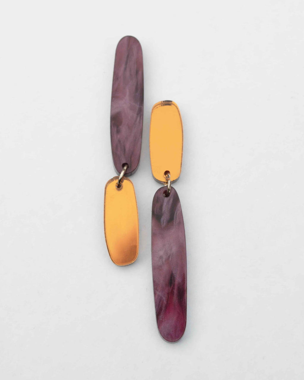 Tango Earrings - Merlot & Orange