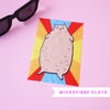 Microfibre cloth with a cat design on a pink background