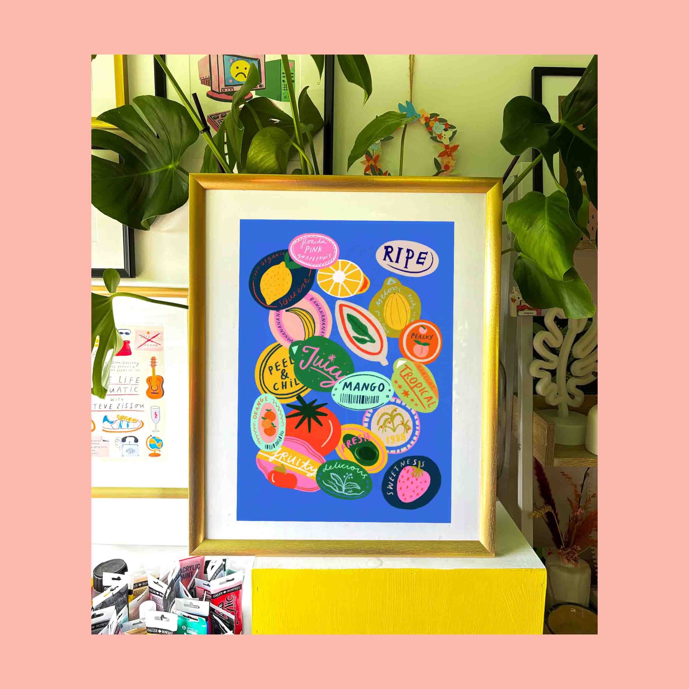 A3 Art Print - Fruit Stickers Collection