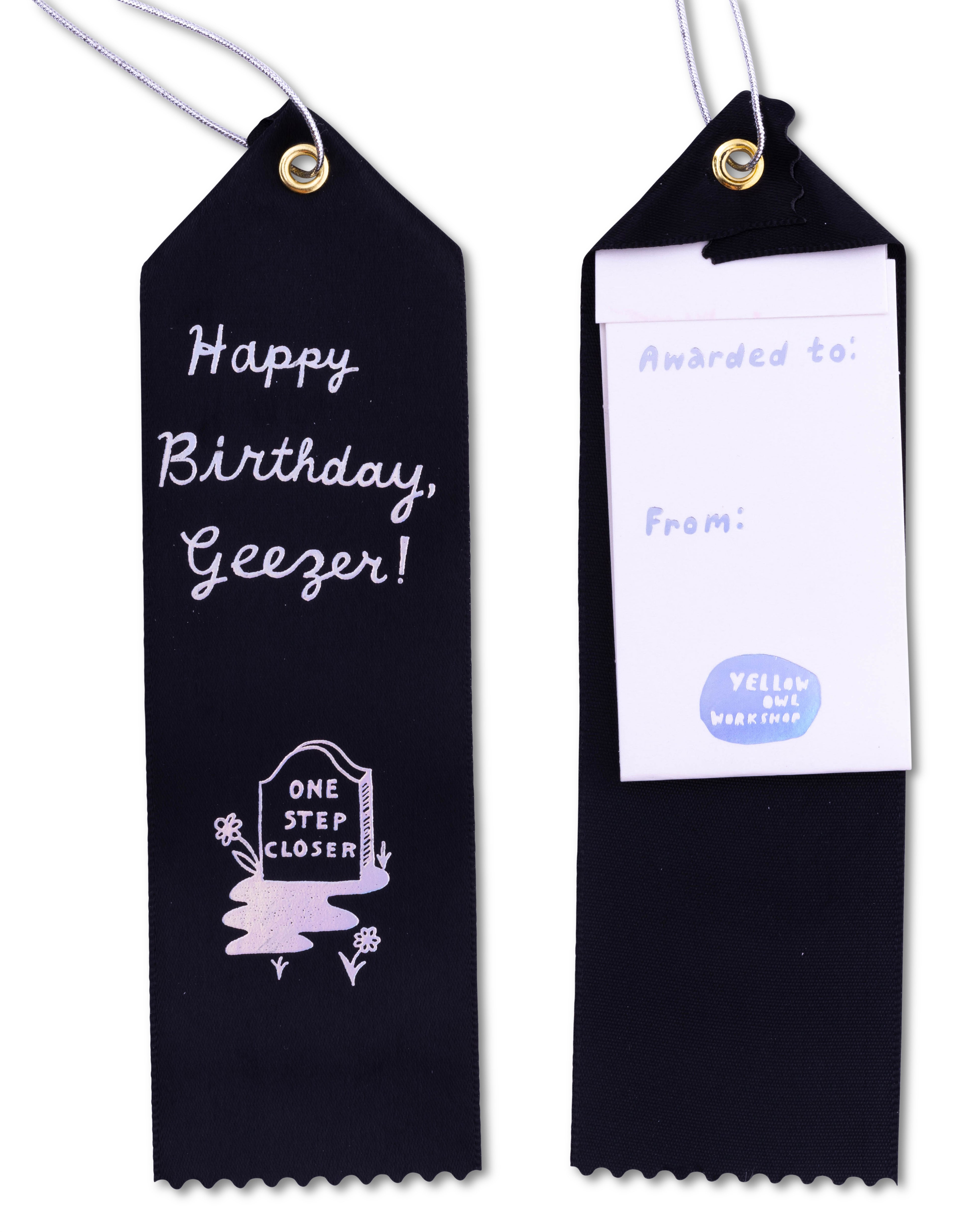Award Ribbon / Bookmark w Note - Geezer