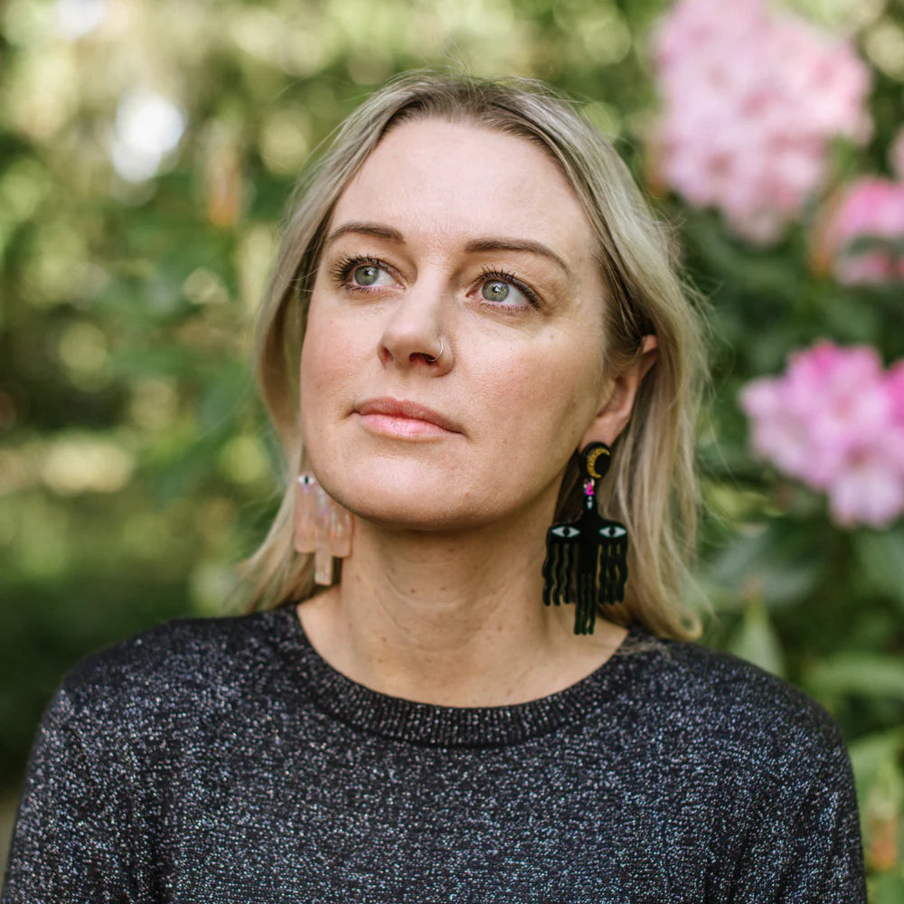 Perspex Earrings - Green Birds
