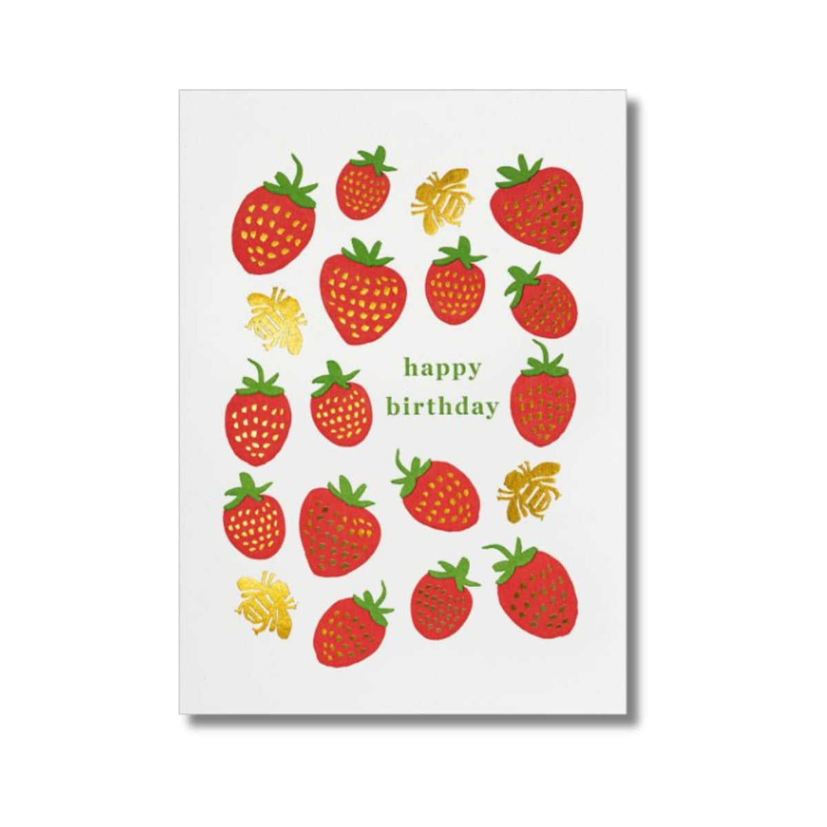 Birthday Card - Gold Foil Strawberry