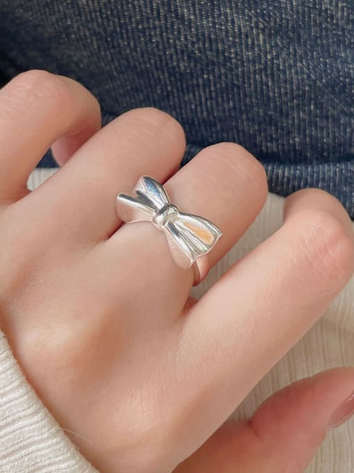 Put A Bow On It Adjustable Ring - Silver