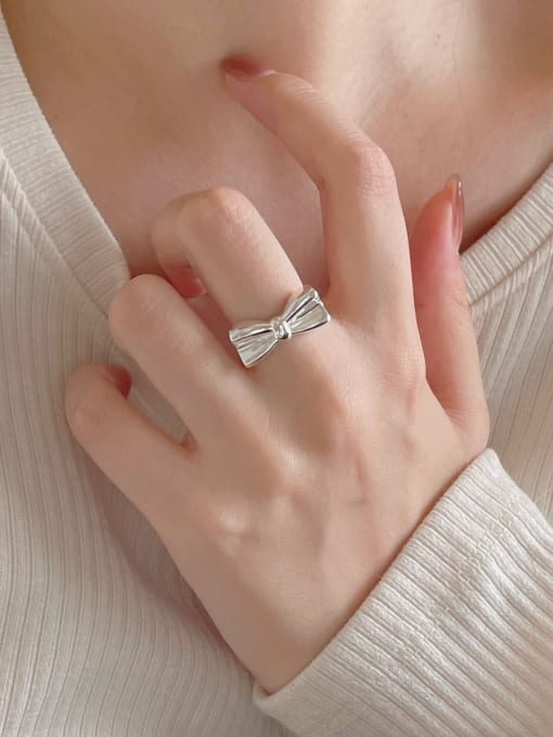 Put A Bow On It Adjustable Ring - Silver