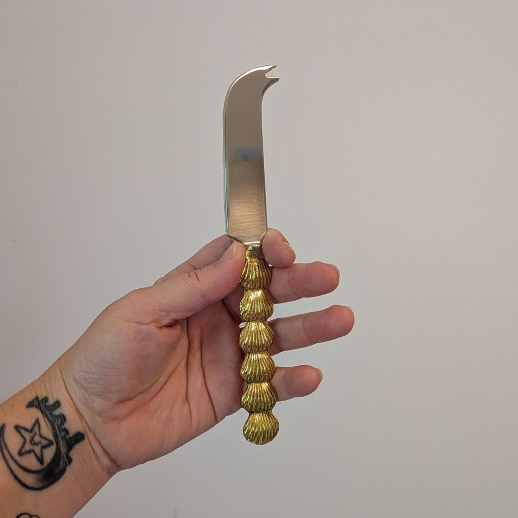 Cheese Knife - Gold Shell