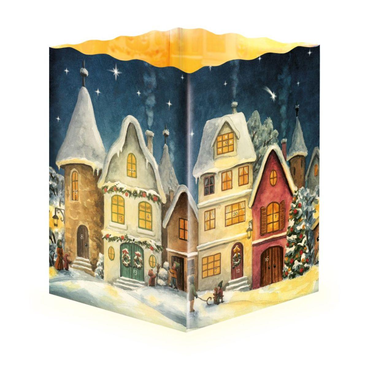 Christmas Lantern Vintage Glitter Advent Calendar - Town of Lights