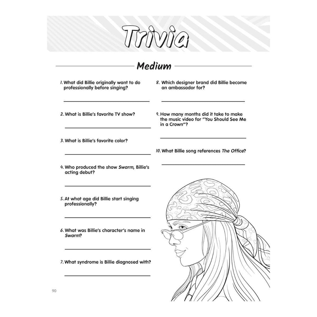 Colouring & Activity Book - Super Stylish Billie Eilish
