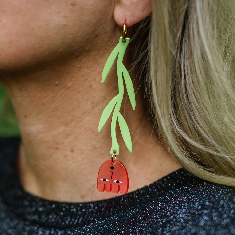 Perspex Earrings - Flower Drops