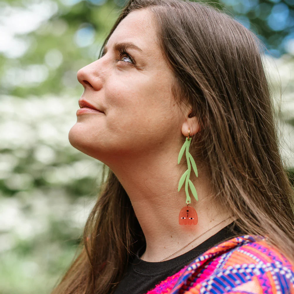 Perspex Earrings - Flower Drops