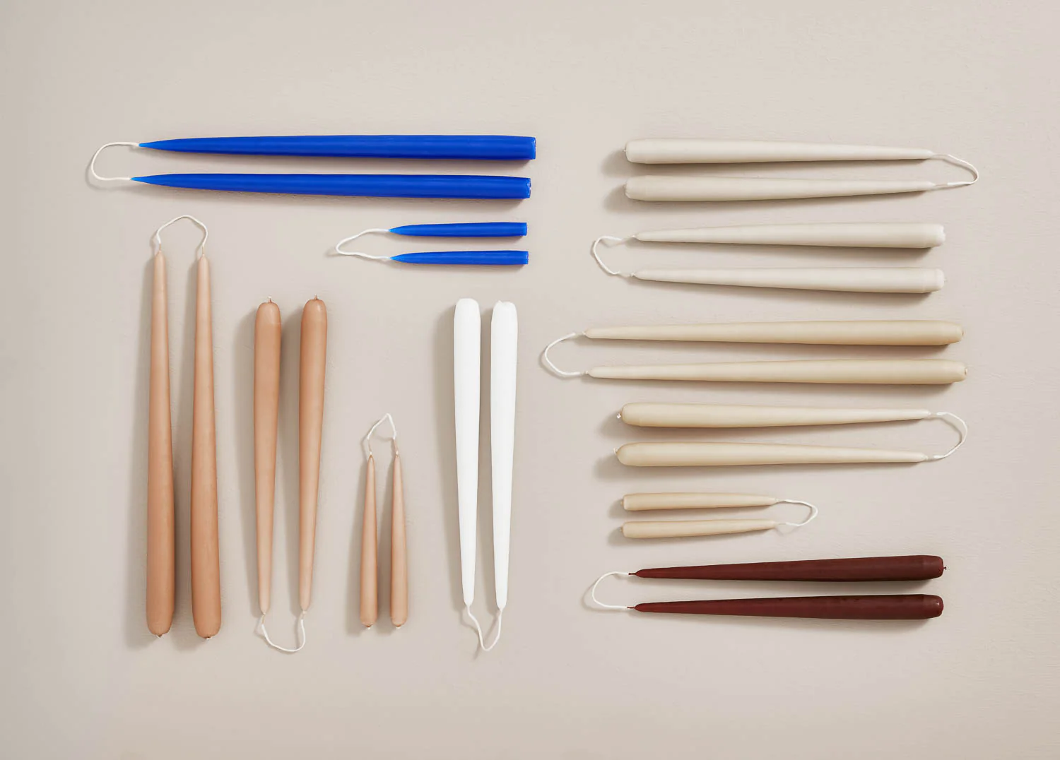 Small Fukai Taper Candles Set of 2 - Latte