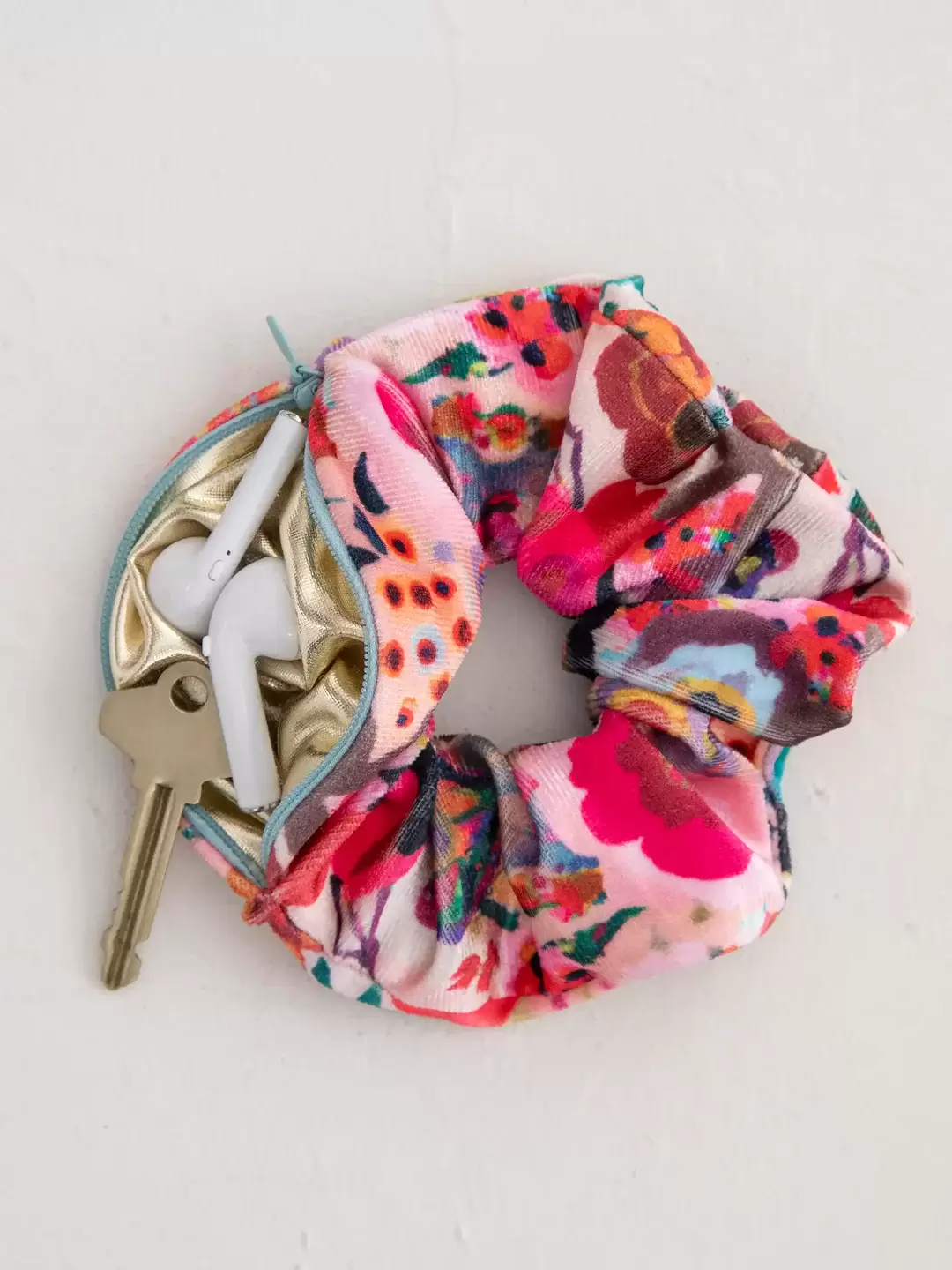 Hideaway Hair Scrunchie - Pink Meadow